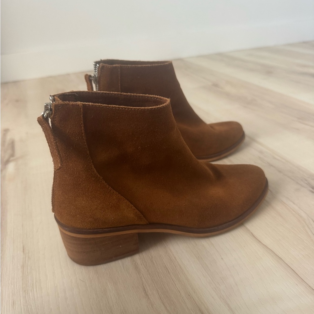 Steve Madden Chestnut Suede Ankle Boots with Back Zip